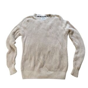 Victoria's Secret PINK Forenza Shaker Knit Crew Neck Sweater Cream XS